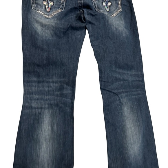Rock Revival Celine Boot Cut 29 Actual 31 Low Rise Sequins Embellish Denim Jeans - Picture 7 of 11